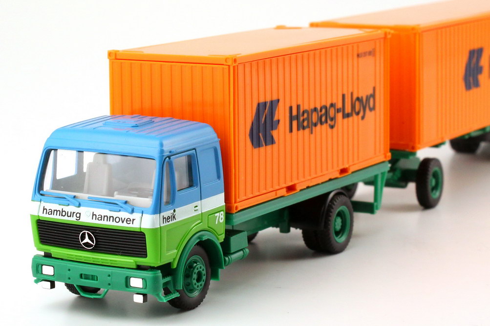Foto 1:87 Mercedes-Benz NG 60ft.-Co-Hgz 2/3 heik, Hapag-Lloyd herpa 811544