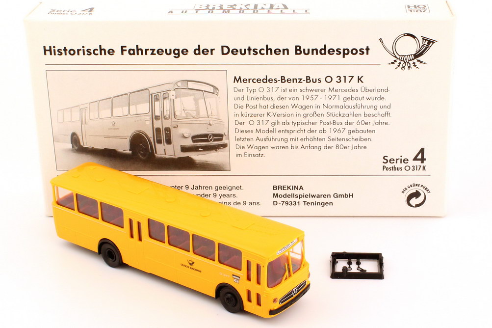 Foto 1:87 Mercedes-Benz O 317 K Deutsche Bundespost gelb (Post-Serie 4) Brekina