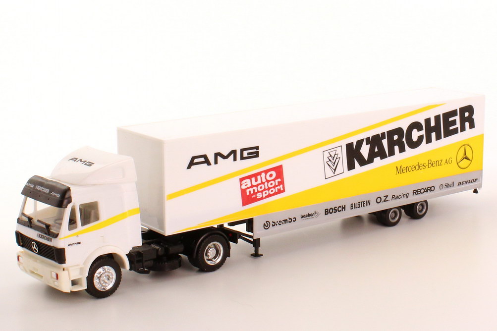 Foto 1:87 Mercedes-Benz SK Fv JuKoSzg 2/2 Renntransporter DTM 1990 AMG-Kärcher herpa 867013