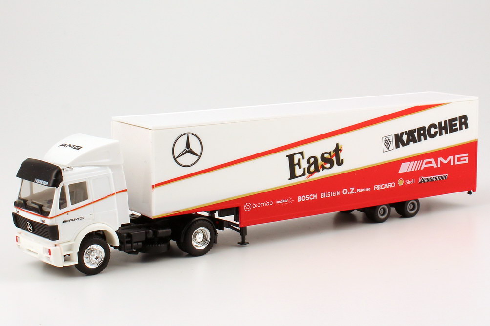 Foto 1:87 Mercedes-Benz SK Fv JuKoSzg 2/2 Renntransporter DTM 1991 AMG-East herpa 867042