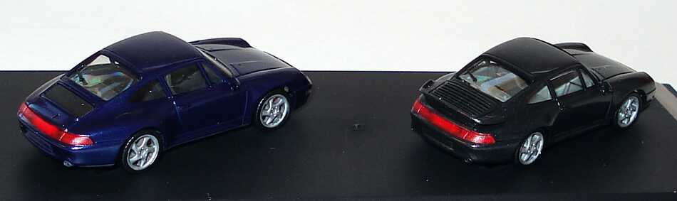 Foto 1:87 Michelin BIB-Car-Collection 1996 (Porsche 911 Turbo (993) schwarz-met. + Porsche 911 Carrera 4S (993) blaumet.) herpa