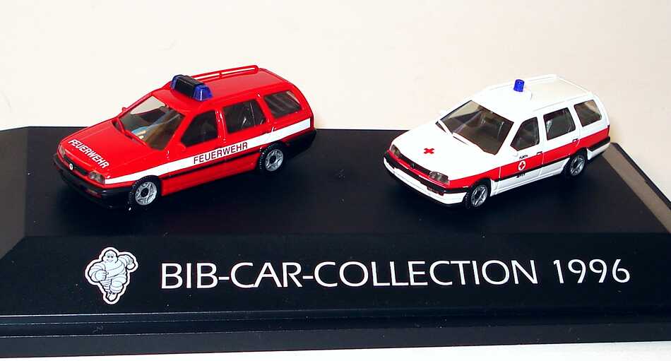 Foto 1:87 Michelin BIB-Car-Collection 1996 (VW Golf III Variant Feuerwehr + VW Golf III Variant DRK Fürth) herpa