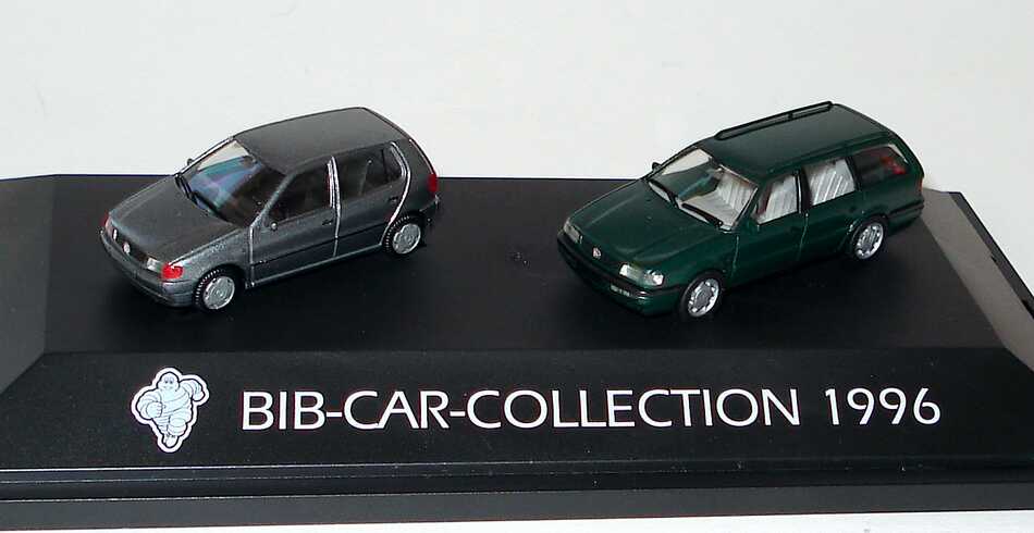 Foto 1:87 Michelin BIB-Car-Collection 1996 (VW Polo 5türig grau-met. + VW Passat Variant ´94 grünmet.) herpa