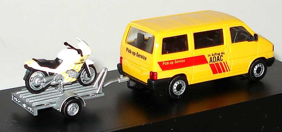 Foto 1:87 Michelin BIB-Car-Collection 1996 (VW T4 Bus ADAC Pick-up-Service mit Anhänger und BMW R 1100 RS ADAC Stauberater) herpa
