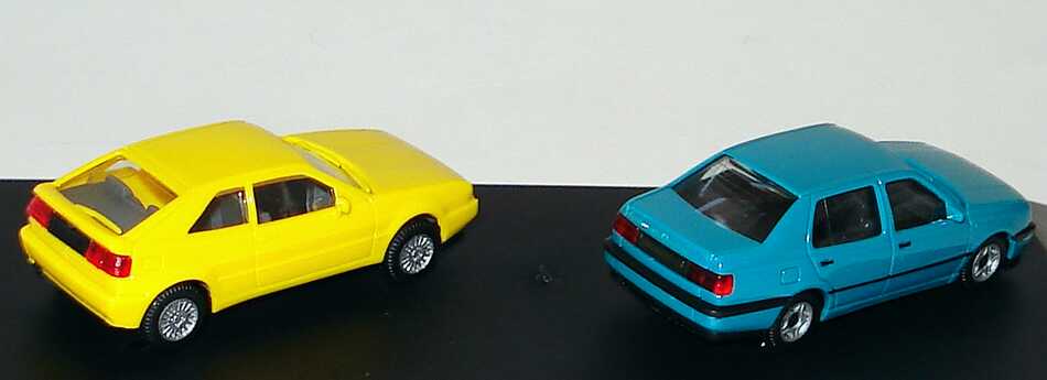 Foto 1:87 Michelin BIB-Car-Collection 1996 (VW Vento türkis + VW Corrado gelb) herpa