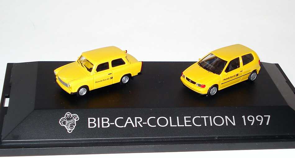Foto 1:87 Michelin BIB-Car-Collection 1997 (Trabant 601S Deutsche Post AG + VW Polo 3türig Deutsche Post AG) herpa