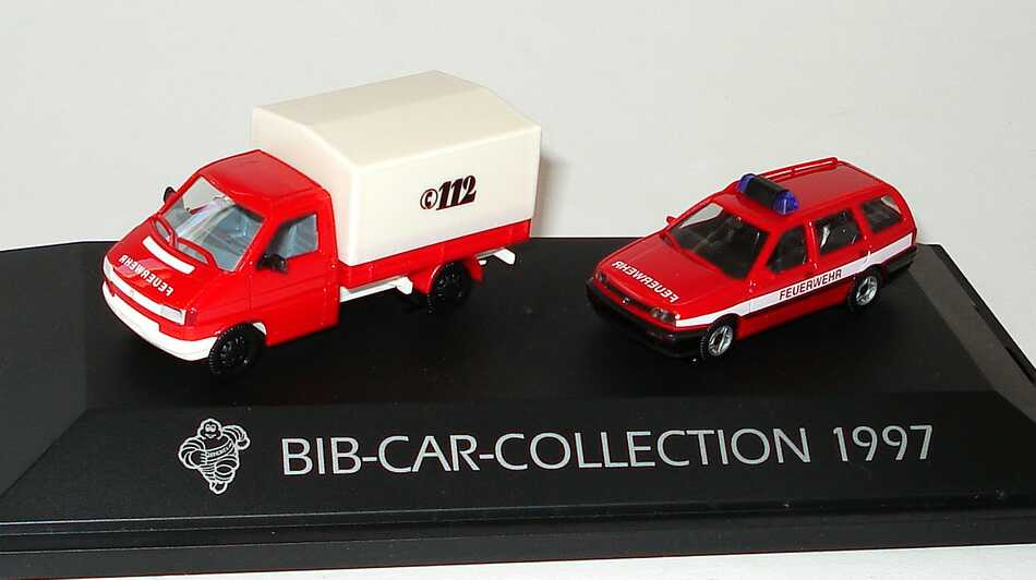 Foto 1:87 Michelin BIB-Car-Collection 1997 (VW Golf II Variant Feuerwehr + VW T4 PP Feuerwehr) herpa