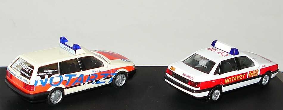 Foto 1:87 Michelin BIB-Car-Collection 1997 (VW Passat ASB Notarzt + VW Passat Variant ´94 BRK Notarzt) herpa