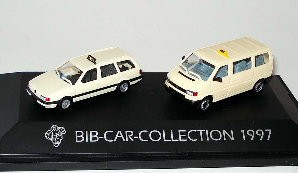 Foto 1:87 Michelin BIB-Car-Collection 1997 (VW Passat Variant Taxi + VW T4 Bus Taxi) herpa