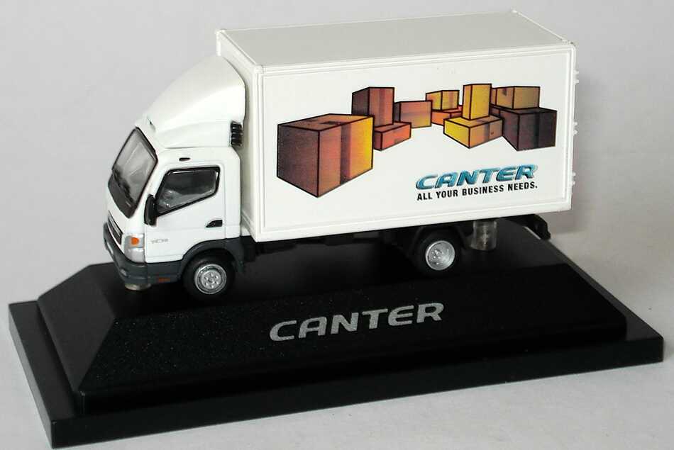 Foto 1:87 Mitsubishi Fuso Canter 2006 2a Koffer-LKW Canter - All your business needs. weiß Werbemodell Mitsubishi