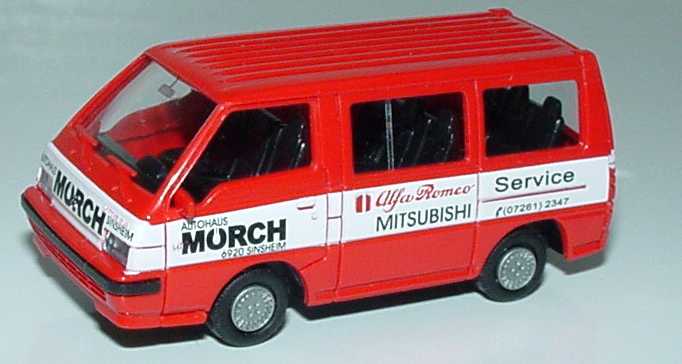Foto 1:87 Mitsubishi L300 II Bus Autohaus Mörch, Sinsheim, Alfa-Romeo und Mitsubishi Service Rietze 30204