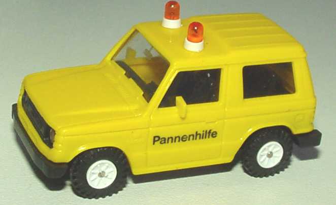 Foto 1:87 Mitsubishi Pajero kurz gelb Pannenhilfe Rietze