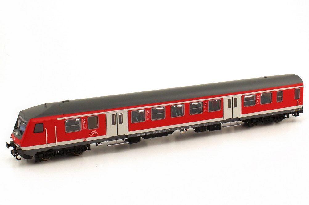 Foto 1:87 H0 Nahverkehr-Steuerwagen Typ Bybdzf 482.1 2.Klasse mit Wittenberger Kopf DB AG rot/grau Gleichstrom Roco 64210