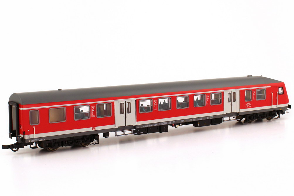Foto 1:87 H0 Nahverkehr-Steuerwagen Typ Bybdzf 482.1 2.Klasse mit Wittenberger Kopf DB AG rot/grau Gleichstrom Roco 64210