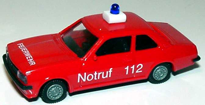 Foto 1:87 Opel Ascona B Feuerwehr rot Notruf 112 euromodell