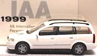 Foto 1:87 Opel Astra B Caravan weiß 100 Jahre Opel (IAA 1999) Wiking 08602