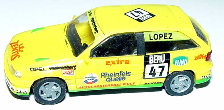 Foto 1:87 Opel Astra GSi Meisenberg Nr.47 Lopez (DTT 1993) (ohne PC-Vitrine) Rietze 90104