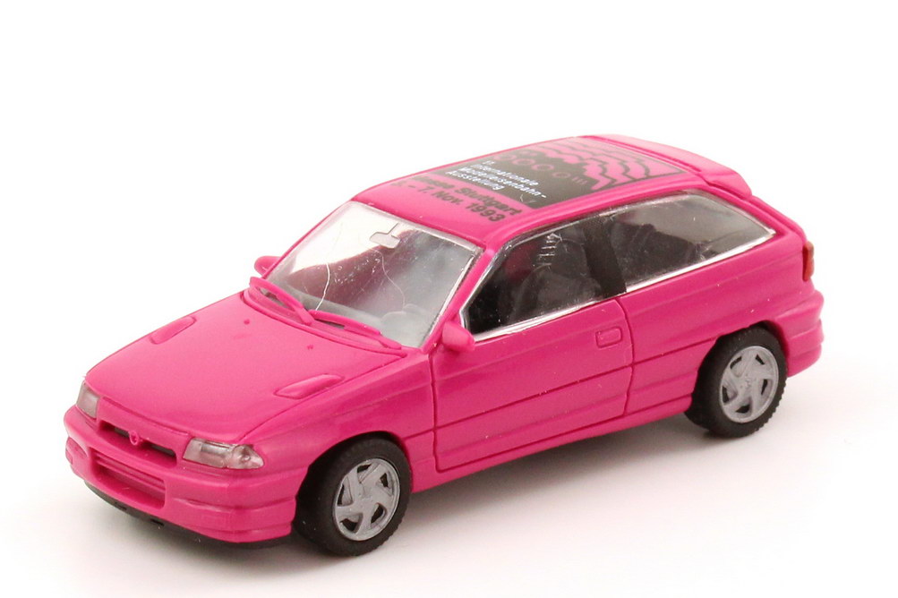 Foto 1:87 Opel Astra GSi pink 11. Int. Modelleisenbahn-Ausstellung Messe Stuttgart 1993 Rietze