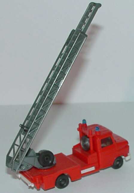 Foto 1:87 Opel Blitz Kurzhauber (eckig) Drehleiter Feuerwehr rot, Chassis weiß Wiking 602