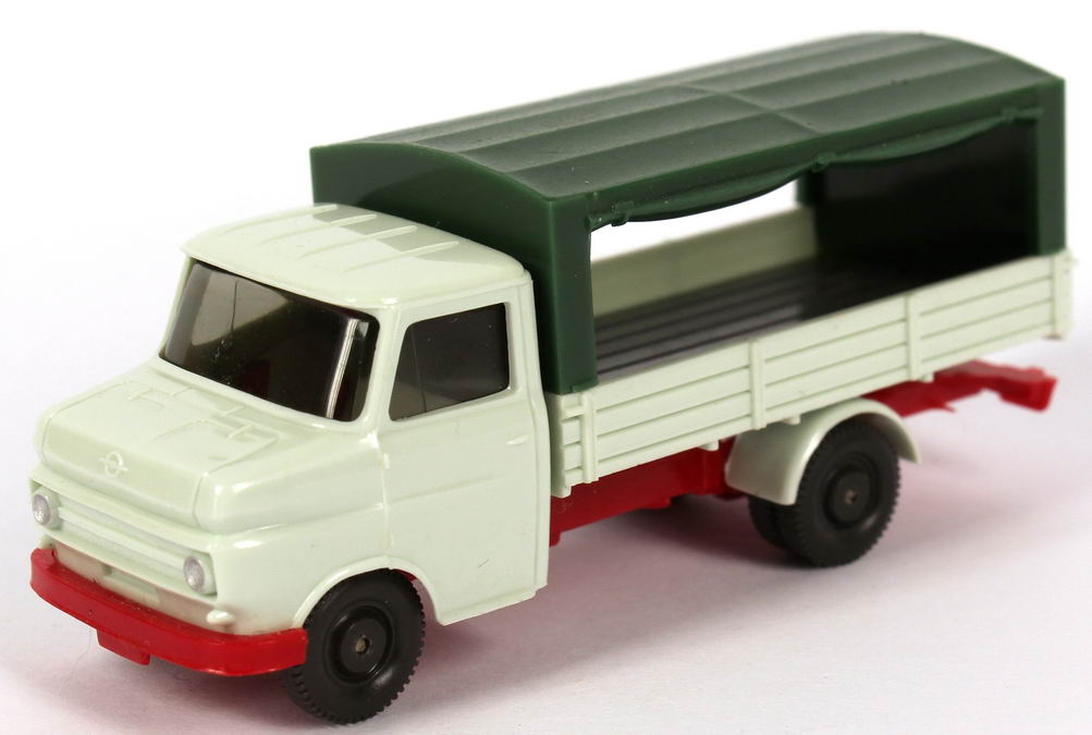 Foto 1:87 Opel Blitz Kurzhauber (eckig) Pritsche/Plane papyrus-weiß/grün (ohne Tankstutzen) Wiking 350