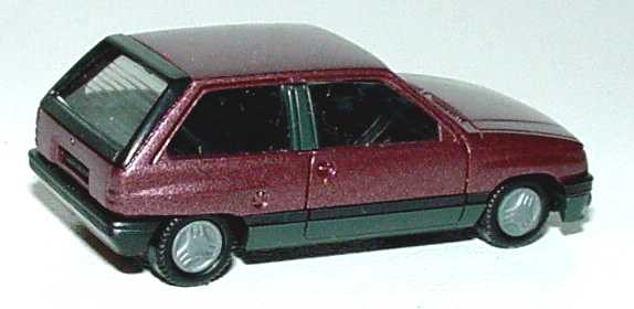 Foto 1:87 Opel Corsa A 3türig SR weinrot-met. herpa 3037