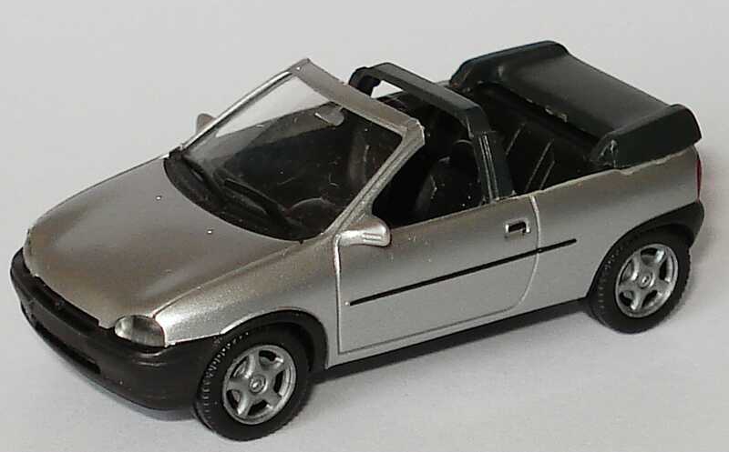 Foto 1:87 Opel Corsa B 2türig Cabrio starsilber-met. (Umbau) herpa 031356