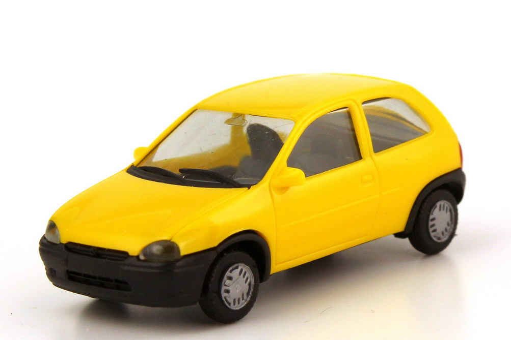 Foto 1:87 Opel Corsa B 2türig gelb, Minikit gebaut herpa 021357/012157