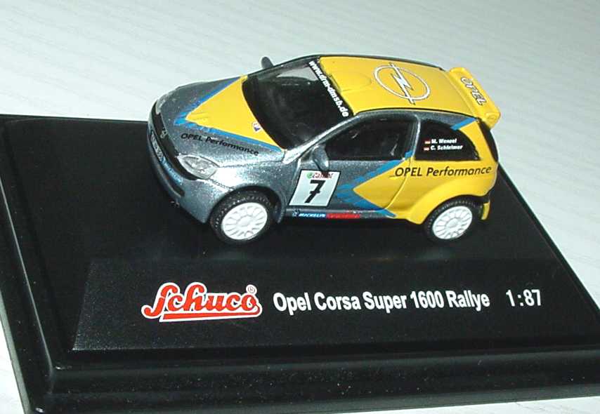 Foto 1:87 Opel Corsa C Super 1600 Rallye DRM 2003, Castrol Rallye Opel Performance Nr.7, Schleimer/Wenzel Schuco 21669