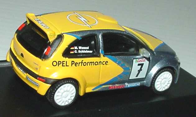 Foto 1:87 Opel Corsa C Super 1600 Rallye DRM 2003, Castrol Rallye Opel Performance Nr.7, Schleimer/Wenzel Schuco 21669