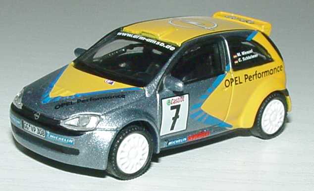 Foto 1:87 Opel Corsa C Super 1600 Rallye DRM 2003, Castrol Rallye Opel Performance Nr.7, Schleimer/Wenzel Schuco 21669