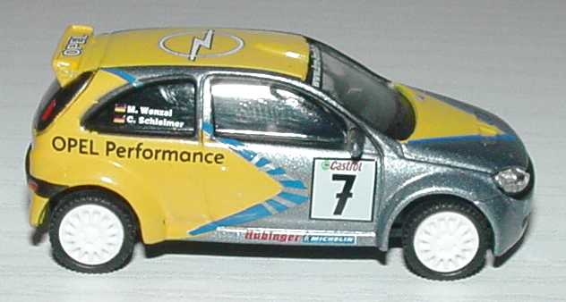 Foto 1:87 Opel Corsa C Super 1600 Rallye DRM 2003, Castrol Rallye Opel Performance Nr.7, Schleimer/Wenzel Schuco 21669