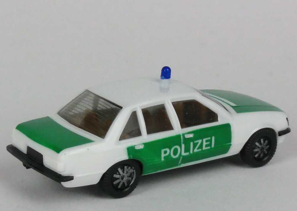Foto 1:87 Opel Rekord E Polizei weiß/grün (Schrift klein) herpa 4040/3