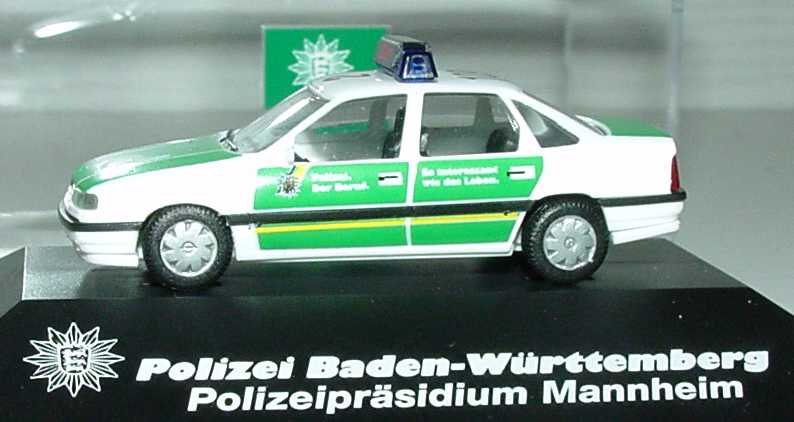 Foto 1:87 Opel Vectra Polizei PT 2 109, Polizei - Ein Beruf - So interessant wie das Leben, Polizei Baden-Württemberg Polizeipräsidium Mannheim herpa