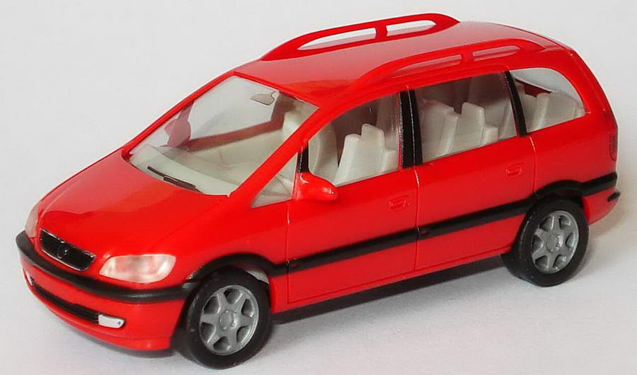 Foto 1:87 Opel Zafira rot, IA hellgrau herpa 146555