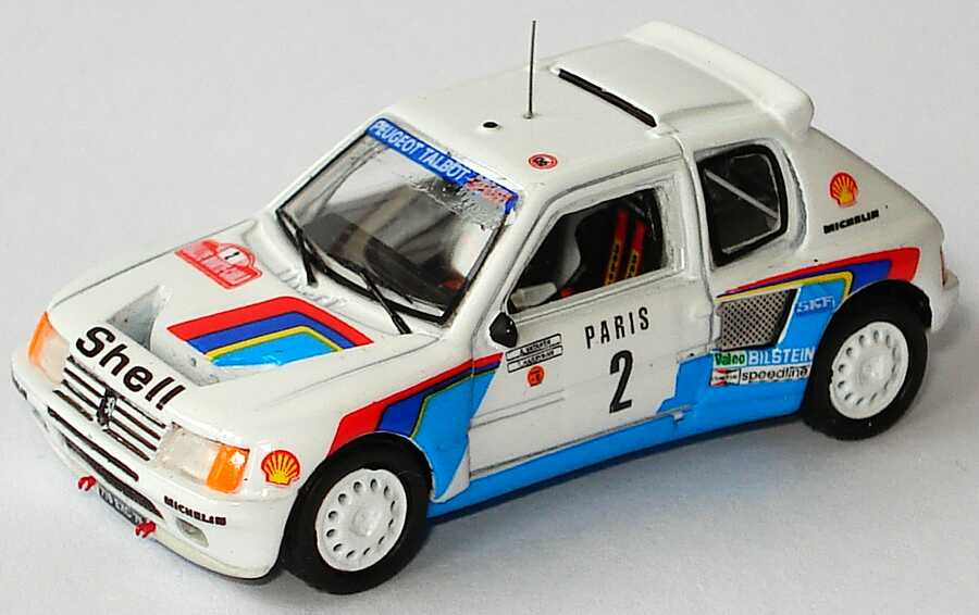 Foto 1:87 Peugeot 205 Turbo 16 Rallye Monte Carlo 1985 Shell Nr.2, Vatanen / Harryman (Siegerfahrzeug) Spark 87S009