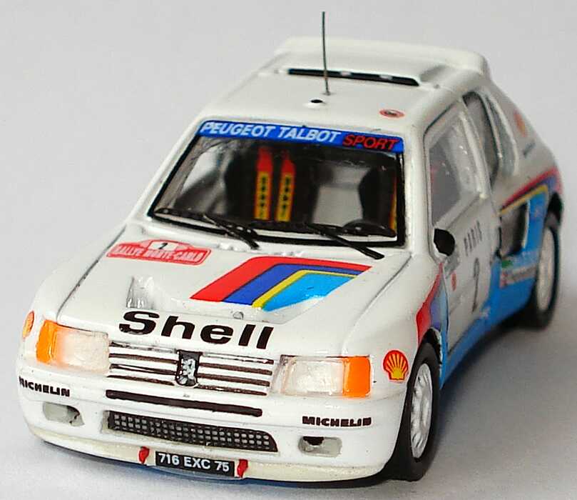 Foto 1:87 Peugeot 205 Turbo 16 Rallye Monte Carlo 1985 Shell Nr.2, Vatanen / Harryman (Siegerfahrzeug) Spark 87S009