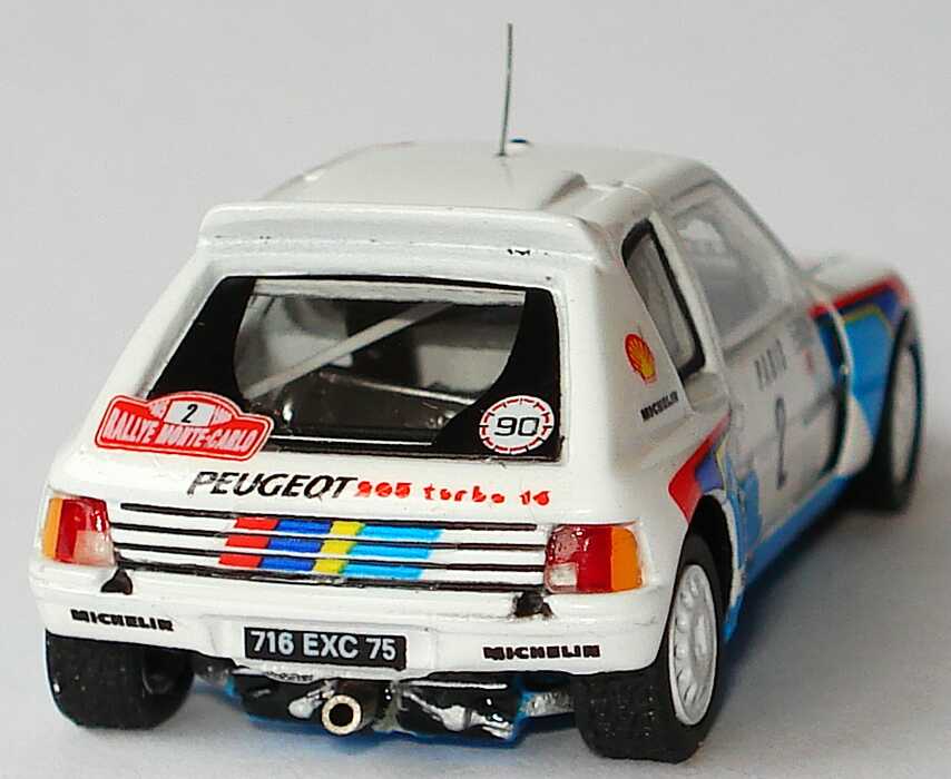 Foto 1:87 Peugeot 205 Turbo 16 Rallye Monte Carlo 1985 Shell Nr.2, Vatanen / Harryman (Siegerfahrzeug) Spark 87S009