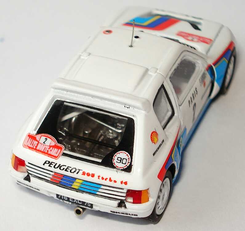 Foto 1:87 Peugeot 205 Turbo 16 Rallye Monte Carlo 1985 Shell Nr.2, Vatanen / Harryman (Siegerfahrzeug) Spark 87S009