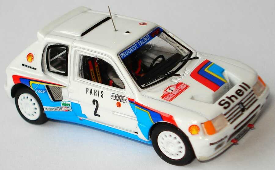 Foto 1:87 Peugeot 205 Turbo 16 Rallye Monte Carlo 1985 Shell Nr.2, Vatanen / Harryman (Siegerfahrzeug) Spark 87S009