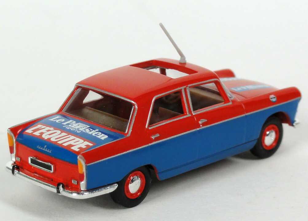 Foto 1:87 Peugeot 404 Le Parisien L´Equipe (Begleitfahrzeug Tour de France 1962) Brekina 29011