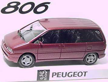 Foto 1:87 Peugeot 806 weinrot-met. Werbemodell herpa 350120/642392