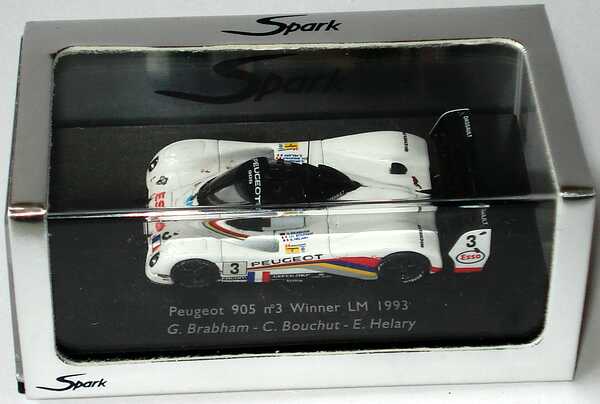 Foto 1:87 Peugeot 905 LeMans 1993 Peugeot, Esso Nr.3 Brabham / Bouchut / Helary (Siegerfahrzeug) Spark 87S008
