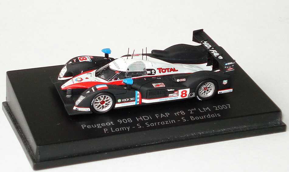 Foto 1:87 Peugeot 908 HDi FAP LeMans 2007 Total Nr.8, Lamy / Sarrazin / Bourdais Spark 87S013