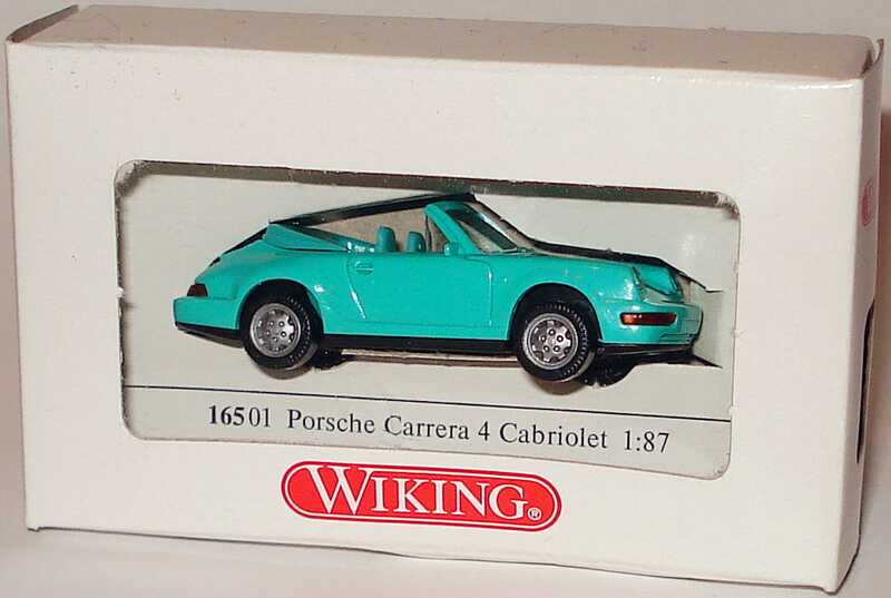 Foto 1:87 Porsche 911 Carrera 4 Cabrio mintgrün (Kartonverpackung) Wiking 16501