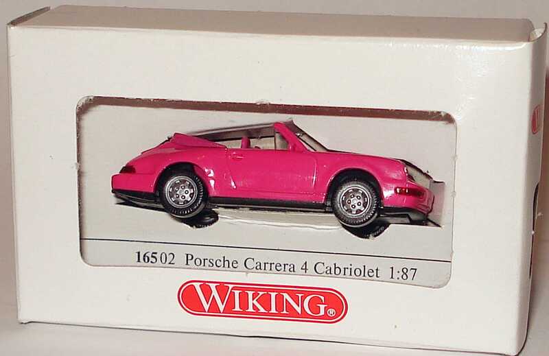 Foto 1:87 Porsche 911 Carrera 4 Cabrio pink (Kartonverpackung) Wiking 16502