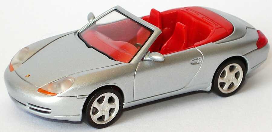 Foto 1:87 Porsche 911 Carrera (996) Cabrio silbermet., IA rot herpa 032551