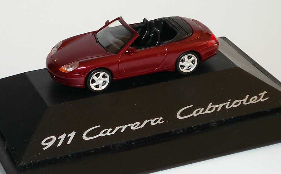 Foto 1:87 Porsche 911 Carrera Cabrio (996) arenarot-met. Werbemodell herpa WAP02202297