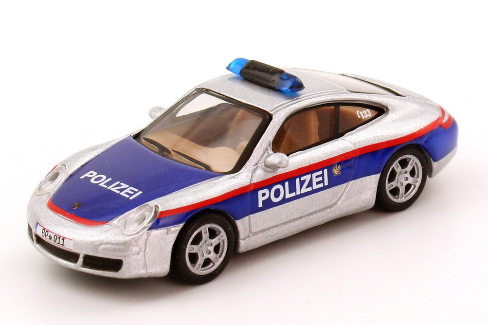 Foto 1:87 Porsche 911 Carrera S (997) Polizei Österreich, silber blau Schuco 25291