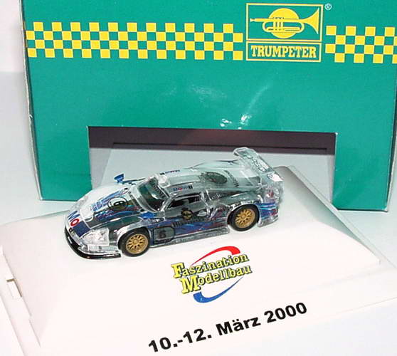 Foto 1:87 Porsche 911 GT1 Mobil 1, Warsteiner Nr.6 (halbtransparent) Faszination Modellbau, 10.-12. März 2000 Trumpeter 4019p