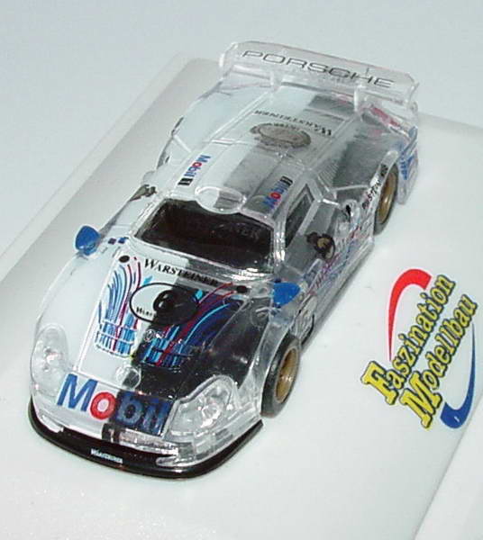 Foto 1:87 Porsche 911 GT1 Mobil 1, Warsteiner Nr.6 (halbtransparent) Faszination Modellbau, 10.-12. März 2000 Trumpeter 4019p